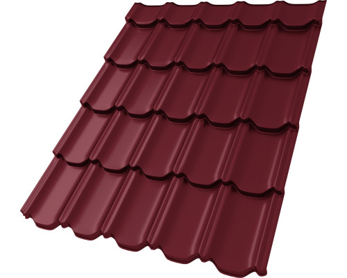 Металлочерепица Kvinta Plus 3D 0,5 Satin Matt TX RAL 3005 красное вино в Подольске