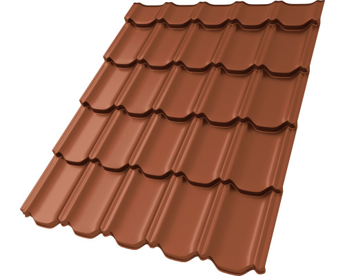 Металлочерепица Kvinta Plus 3D 0,5 Satin Matt TX RAL 8004 терракота в Подольске